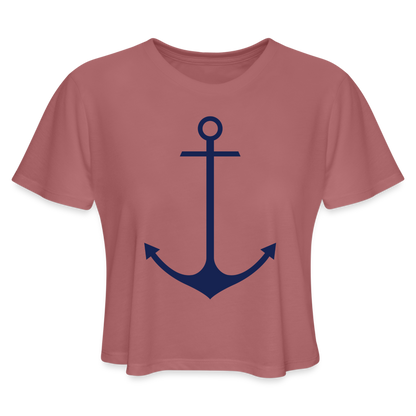 Women's Cropped Lake Tee - mauve