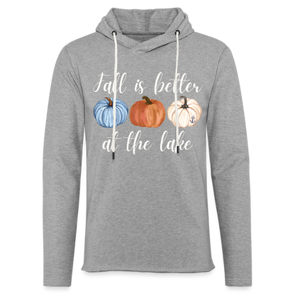 Fall Pumpkins Unisex Lightweight Terry Lake Hoodie - heather gray