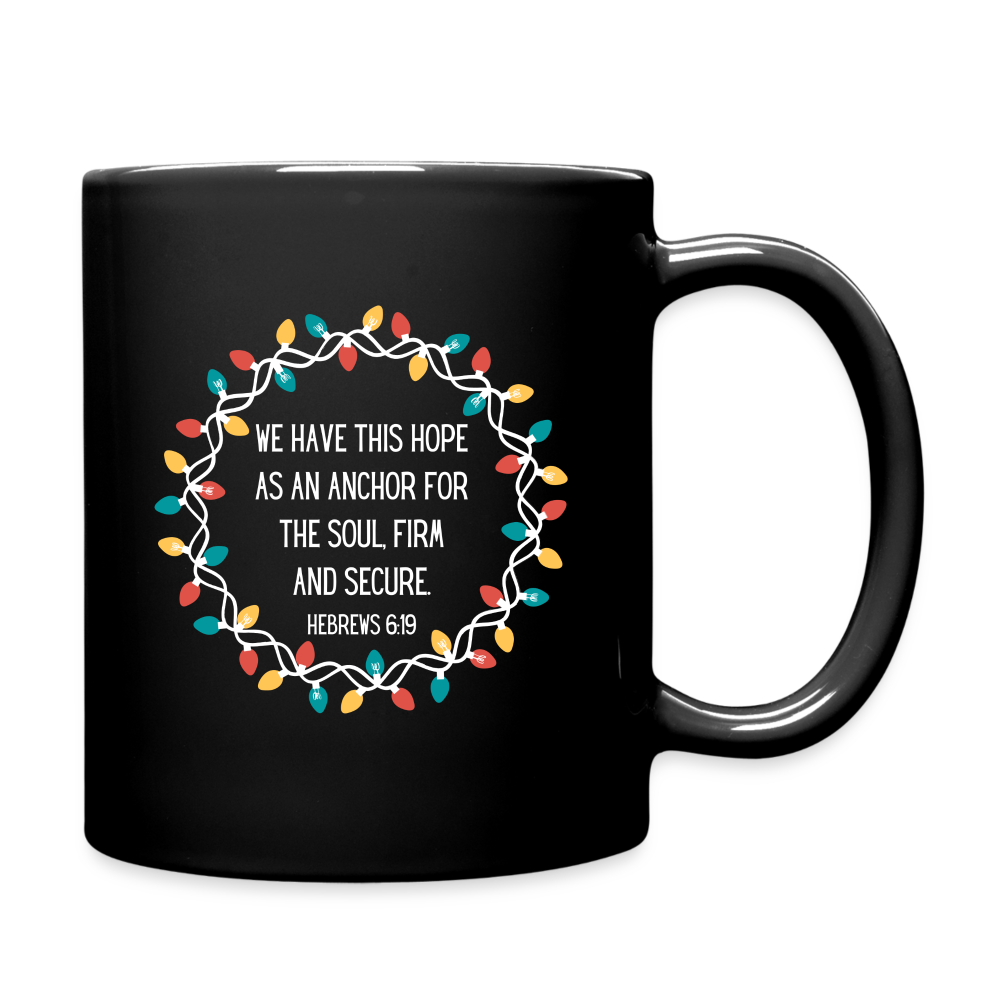 Hebrews 6:19 Christmas Wreath Coffee Mug - black