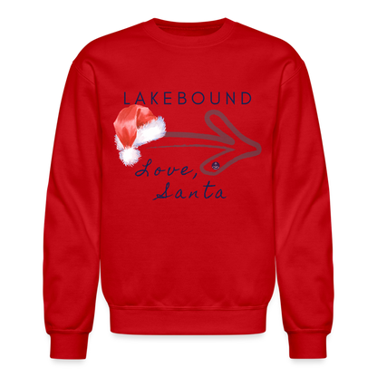 Lakebound Santa Crewneck Lake Sweatshirt - red