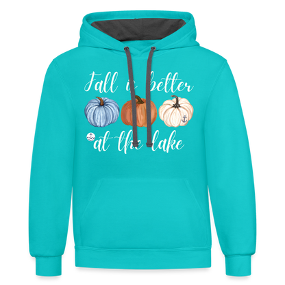 Fall is Better at the Lake Pumpkin Fall Lake Hoodie - scuba blue/asphalt