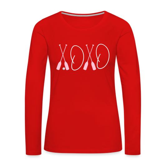 XOXO Long Sleeve Lake Shirt - red