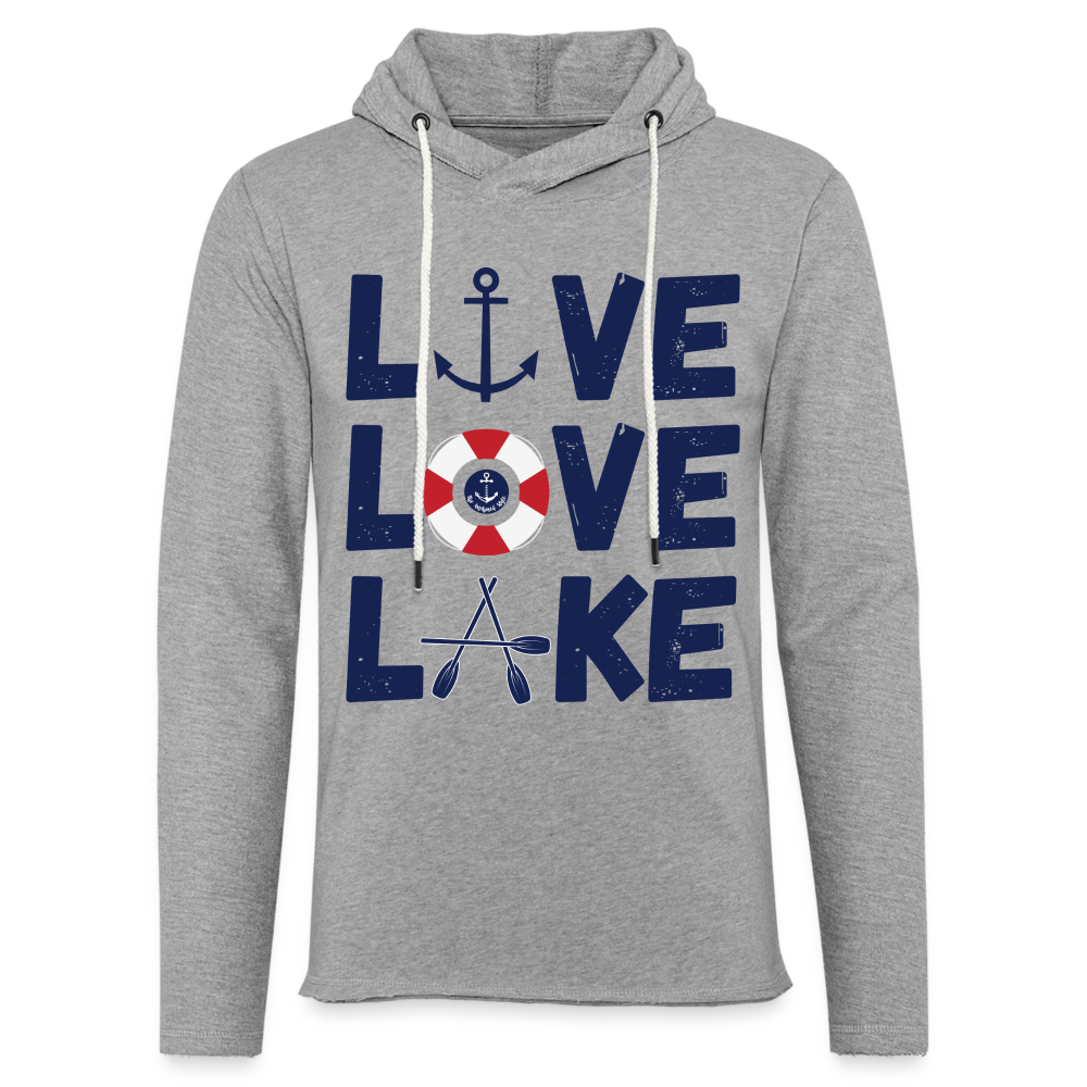 Live Love Lake Lightweight Terry Lake Hoodie - heather gray