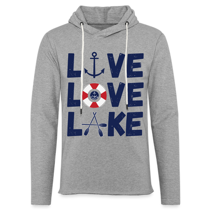 Live Love Lake Lightweight Terry Lake Hoodie - heather gray