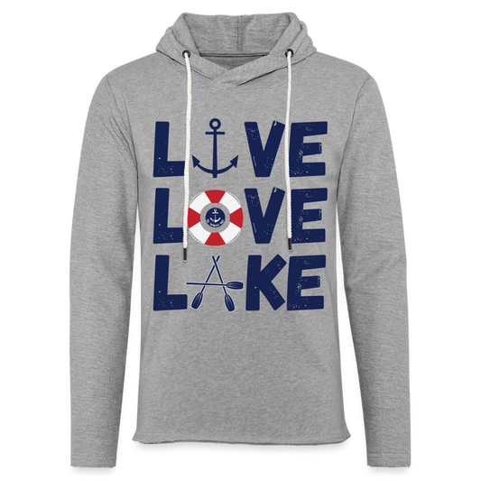 Live Love Lake Lightweight Terry Lake Hoodie - heather gray
