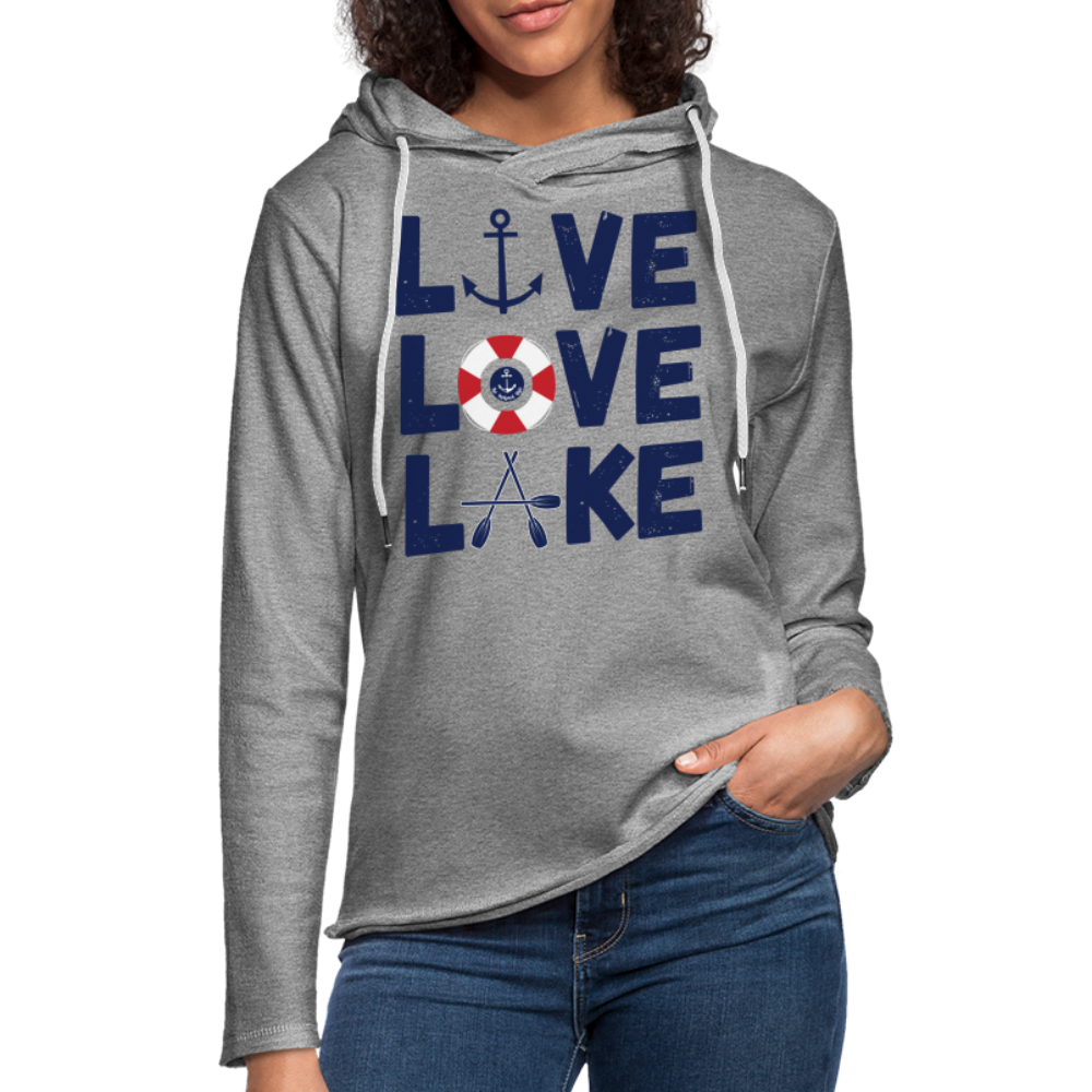 Live Love Lake Lightweight Terry Lake Hoodie - heather gray