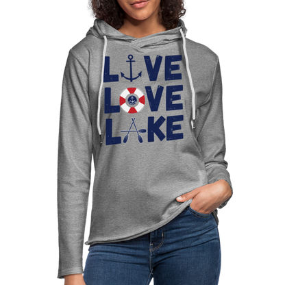 Live Love Lake Lightweight Terry Lake Hoodie - heather gray