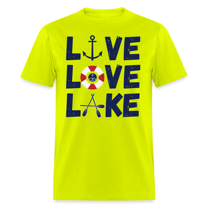 Live Love Lake Everyday Lake Tee - safety green