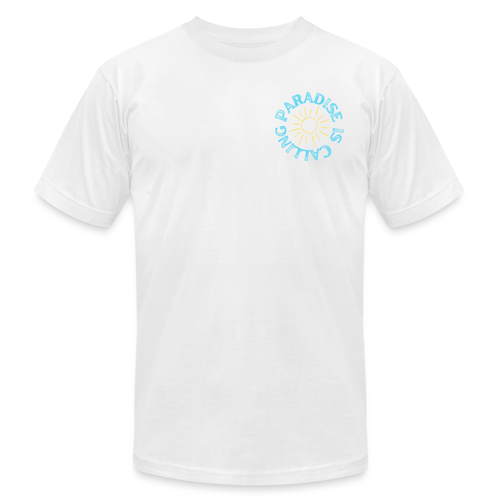 Paradise is Calling Lake Tee, Super Soft - white