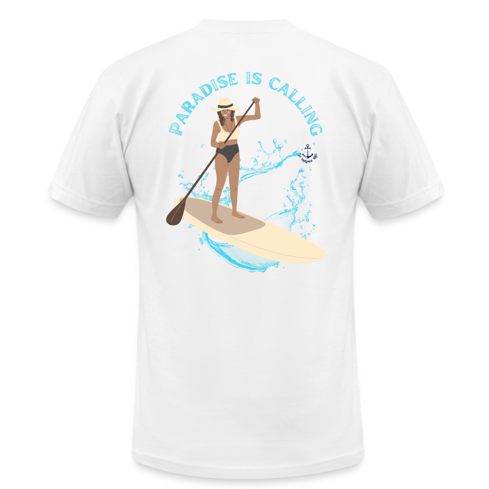 Paradise is Calling Lake Tee, Super Soft - white