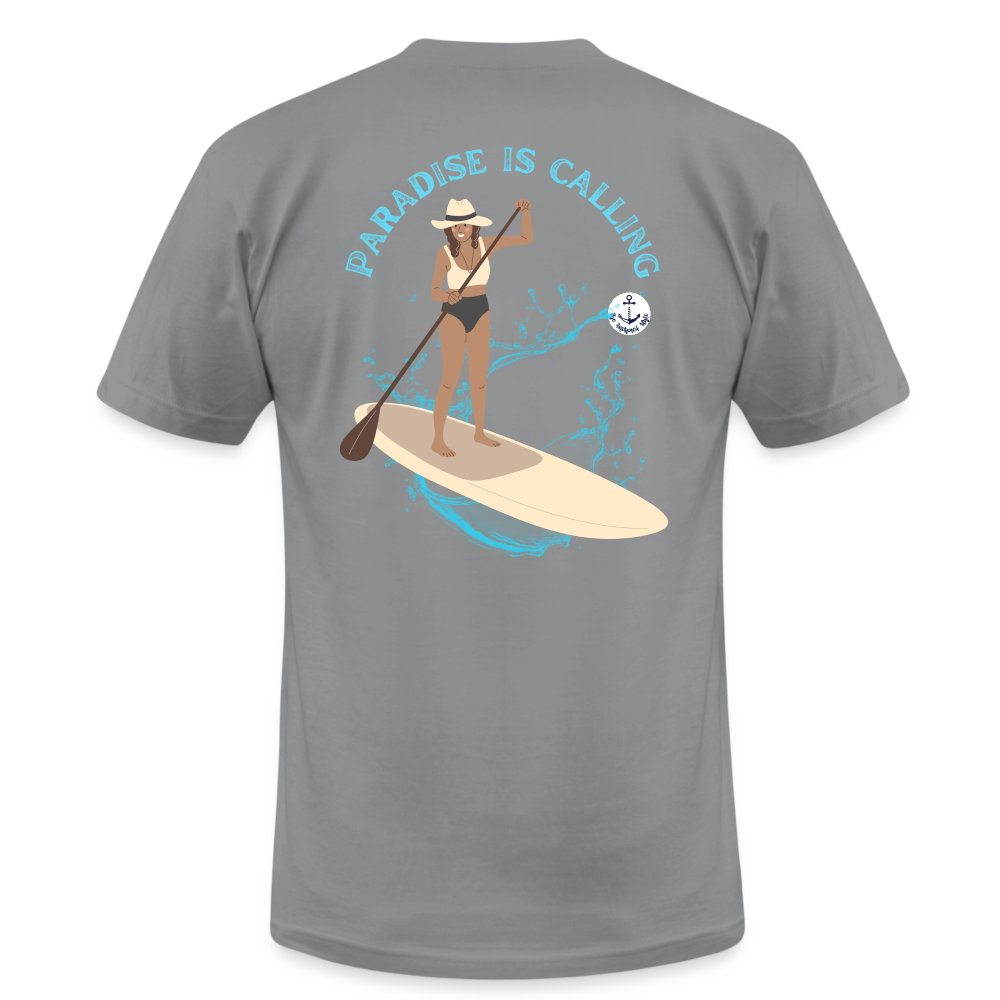 Paradise is Calling Lake Tee, Super Soft - slate