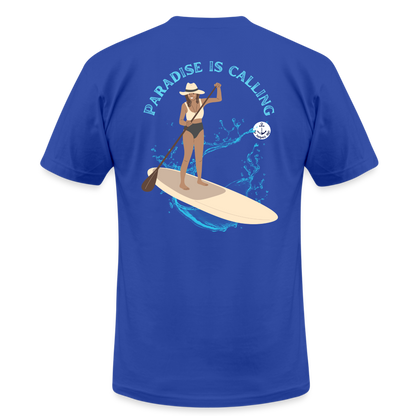 Paradise is Calling Lake Tee, Super Soft - royal blue