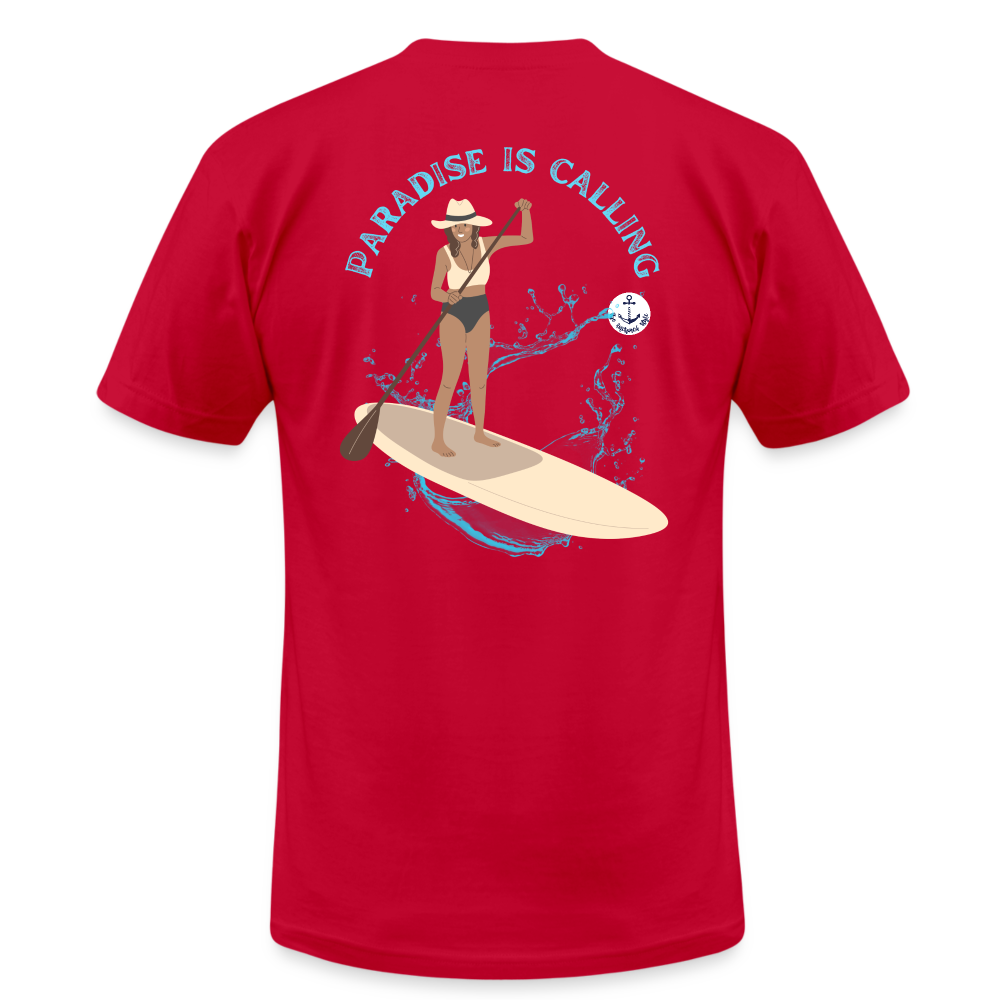 Paradise is Calling Lake Tee, Super Soft - red