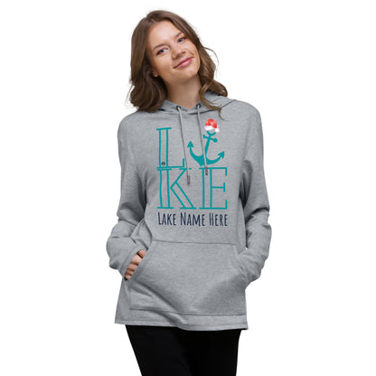 Customize Your Lake Christmas Lightweight Lake Hoodie