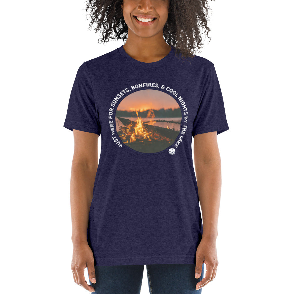 Bonfires & Sunsets Fall Triblend Lake Tee