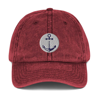 Anchor Embroidered Vintage Cotton Twill Cap Lake Hat