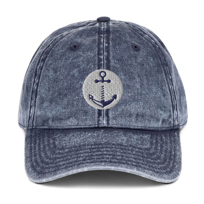 Anchor Embroidered Vintage Cotton Twill Cap Lake Hat