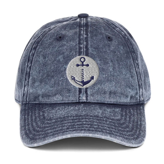 Anchor Embroidered Vintage Cotton Twill Cap Lake Hat